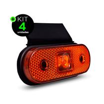 Lanterna Lateral Carreta Facchini LED Âmbar Laranja Bivolt 12V 24V com Suporte e Fio Lanterna Lateral Carreta Facchini LED Âmbar Laranja Bivolt 12V 24V com Suporte e Fio
