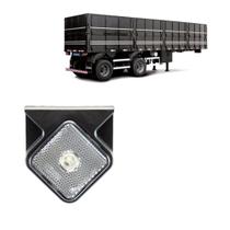 Lanterna lateral Carreta Guerra LED 12 24v Cristal - Suporte