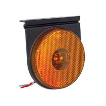 Lanterna lateral carreta guerra led 24v c/suporte amarela na