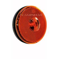 Lanterna Lateral Carreta LED Âmbar Laranja 85mm Bivolt com Fio com Suporte