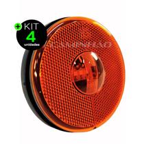 Lanterna Lateral Carreta LED Âmbar Laranja 85mm Bivolt com Fio com Suporte