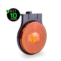 Lanterna Lateral Carreta LED Âmbar Laranja Bivolt 12V 24V 65mm com Suporte Conector Lanterna Lateral Carreta LED Âmbar Laranja Bivolt 12V 24V 65mm com Suporte Conector