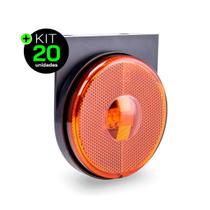 Lanterna Lateral Carreta LED Âmbar Laranja Bivolt 85mm com Suporte e Fio