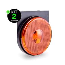 Lanterna Lateral Carreta LED Âmbar Laranja Bivolt 85mm com Suporte e Fio Lanterna Lateral Carreta LED Âmbar Laranja Bivolt 85mm com Suporte e Fio
