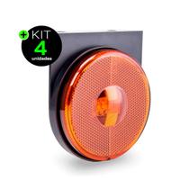 Lanterna Lateral Carreta LED Âmbar Laranja Bivolt 85mm com Suporte e Fio