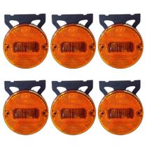 Lanterna Lateral Carreta Redonda Com Suporte Kit 6 Peças Lanterna Lateral Carreta Redonda Com Suporte Kit 6 Peças