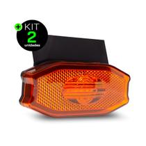 Lanterna Lateral Exclusive LED Âmbar Laranja Bivolt com Vigia, Suporte e Fio