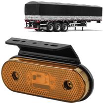 Lanterna Lateral Led Amarela Para Carreta 12V/24V Com Suporte Móvel IVA L3016AM