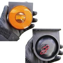 Lanterna Lateral Led Âmbar 85mm Saída Fios Com Suporte