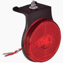 Lanterna lateral LED vermelho bivolt diametro 66mm com haste e cabos lente acrilica