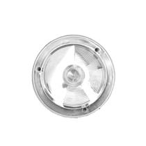 Lanterna Lateral Redonda Cristal Base Reta Moldura Cromada Iluminar Degrau Onibus