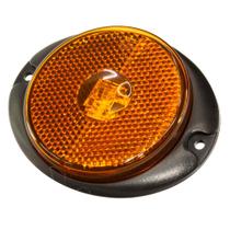 Lanterna Lateral Redonda Led Bivolt Laranja 66mm Base Oval - GF7.118.143AM