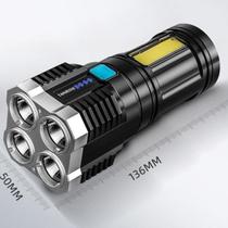 Lanterna Led à Prova D'água 4 Núcleos Potente Usb Recarregável