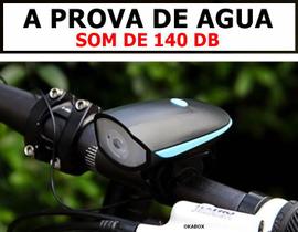 Lanterna Led Cree Luz Pra Bicicleta Buzina Recarregável Usb