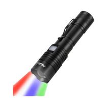 Lanterna LED De 4 Cores USB Recarregável Branco Vermelho Verde Azul Para Pesca Acampamento Caça