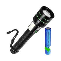Lanterna LED De Alta Potência Com Zoom, Bateria 26650 Integrada, Tocha Tática Para Camping E