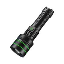 Lanterna LED De Alta Potência Com Zoom, Bateria 26650 Integrada, Tocha Tática Para Camping E