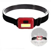 Lanterna led de cabeca para camping bike corrida trilha com farol ajustavel sinalizador capacete vermelho