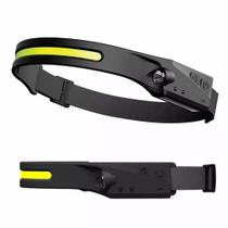 Lanterna Led De Cabeça Profissional Recarregável Camping Pesca Pescaria Sensor De Movimento Preto