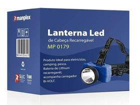 Lanterna Led De Cabeça Recarregável MP 0179 Manplex