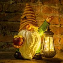 Lanterna LED de resina Solar Garden Gnome WONDHOME 12,3"