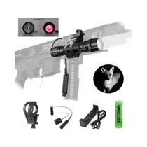 Lanterna LED De Visão Noturna Infravermelha Zoomável 850nm Com Interruptor Remoto E Bateria 18650