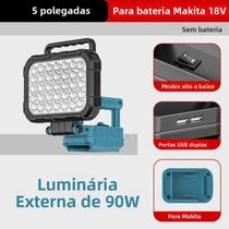 Lanterna LED Makita 18V Com Luz De Emergência Dual USB E Bateria De Íon De Lítio Para Camping