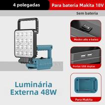 Lanterna LED Makita 18V Com Luz De Emergência Dual USB E Bateria De Íon De Lítio Para Camping