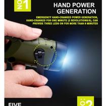 Lanterna led manivela de mão energia solar recarregável