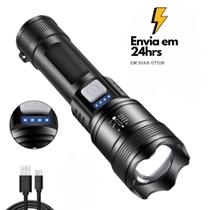 Lanterna Led Militar Com Zoom e Display Digital Tática Potente Forte Longo Alcance usb recarregável Lanterna Led Militar Com Zoom e Display Digital Tática Potente Forte Longo Alcance usb recarregável