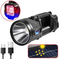 Lanterna LED Multifuncional Potente Luz Branca E Sos Luz Azul E Vermelha Recarregável LK3126