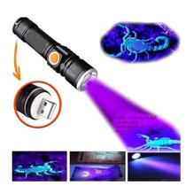 Lanterna Led Potente Luz Ultravioleta Negra Uv T6 FX-LT-15
