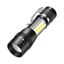 Lanterna LED Recarregável T6 COB Portátil - Zoom 3 Modos - À Prova D'Água