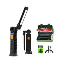 Lanterna LED Recarregável USB Com Base Magnética 4 Modos Para Homens Luz De Trabalho Para Casa E