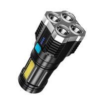 Lanterna LED Recarregável USB Portátil - Feixe Alto para Caminhadas e Exploração ao Ar Livre