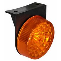 Lanterna led redonda com suporte lente lisa - Ambar