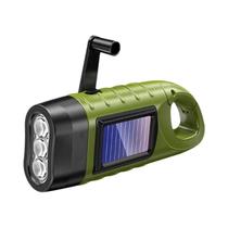 Lanterna LED Solar Com Manivela Para Camping, Luz De Tocha Com Dinamo De Pressão Manual
