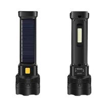 Lanterna LED Solar Recarregável USB Com Luz Lateral COB Para Acampamento E Pesca Ao Ar Livre