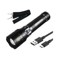 Lanterna LED Super Poderosa 68000000LM 15000mAh Recarregável Tocha Tática Zoom 4km Luz Forte