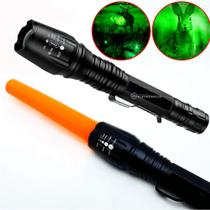 Lanterna LED T6 Luz Verde Tática Caça Pesca 5400000 Lumens Recarregável JY8668L