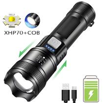 Lanterna LED Tática De Alta Potência 5000LM XHP70 Holofote De Emergência Zoom Telescópico 1km