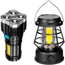Lanterna LED Tática e Lanterna Lâmpada Luminária Recarregável