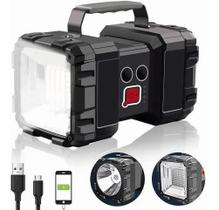 Lanterna Led Tática Militar Ultra Potente 40w Holofote Farolete 40w Recarregável USB Camping Pesca - VEDO