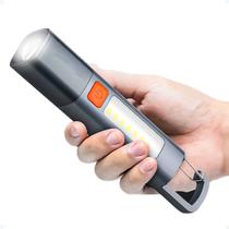 Lanterna Led Tática Recarregável Potente Com Zoom E Lampião