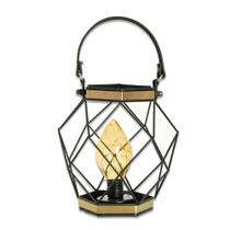 Lanterna Luminaria Decorativa com Alça Hexagonal Preto