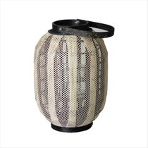 Lanterna Luminária Decorativa Tecido Madeira Rústica Preto G Lanterna Luminária Decorativa Tecido Madeira Rústica Preto G