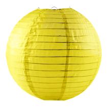 Lanterna Luminária Oriental de Tecido Amarela - 30cm