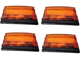 Lanterna Luz de teto Vigia Caminhão Bau Furgão Palito Quadrada Laranja