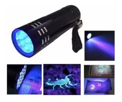 Lanterna luz Ultravioleta Mão Metal Nota Falsa Seca Gel unha
