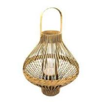 Lanterna Maior Decorativa Rattan c Alça Design Vertical